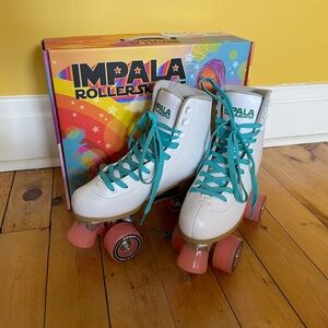 Impala White and Pink Roller Skates